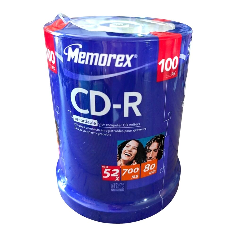 Memorex CD-R 52 x 700MB 80 Minute 100 Pack Blank Discs Audio New